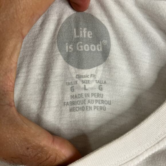 Life Is Good T-Shirt Mens Large White Graphic Casual Tee Cotton Classic Fit - Picture 4 of 8